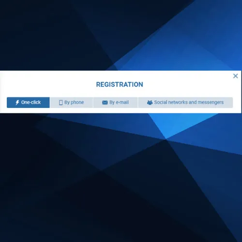 Select your 1xBet registration method