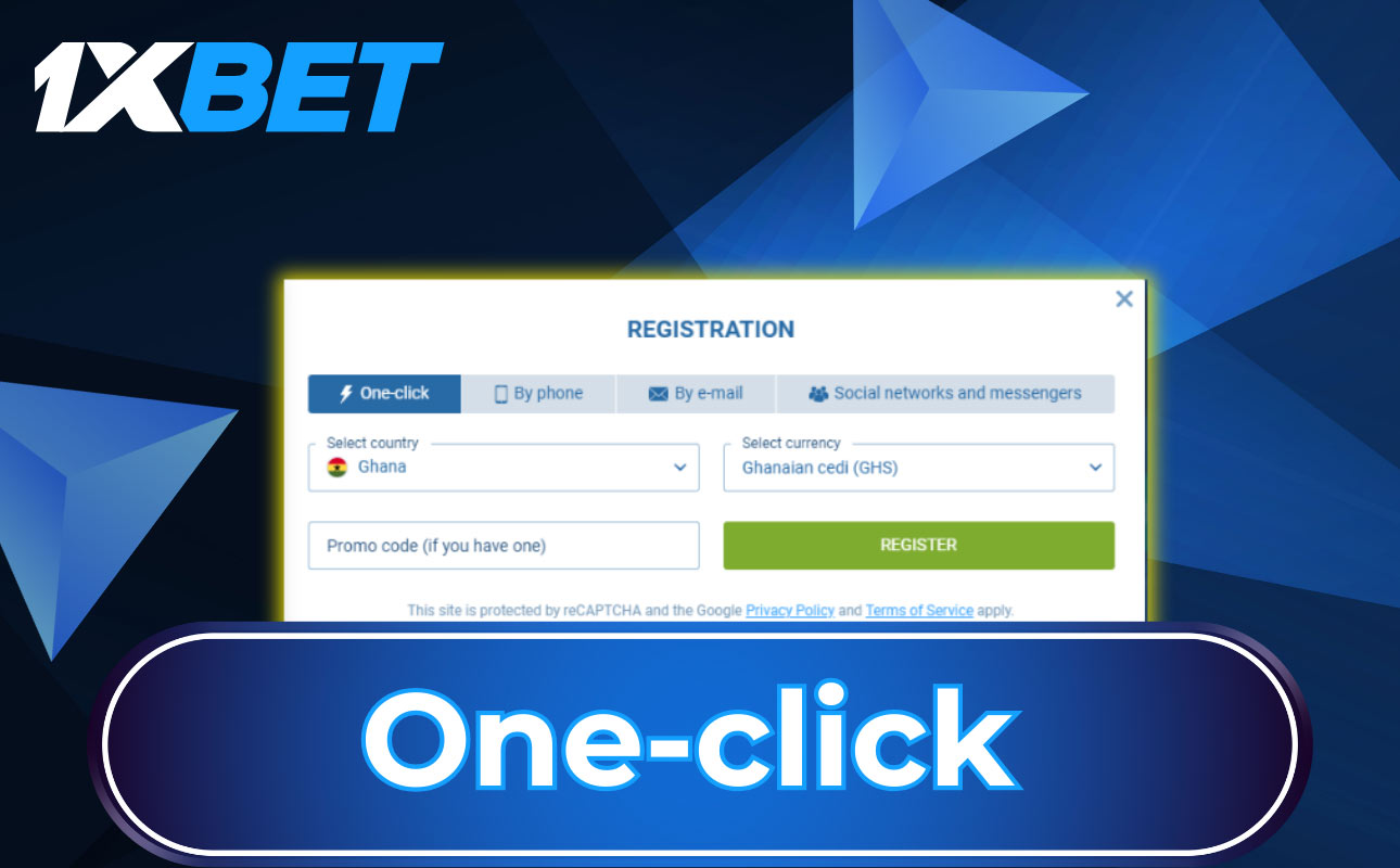 How to register 1xBet by One click