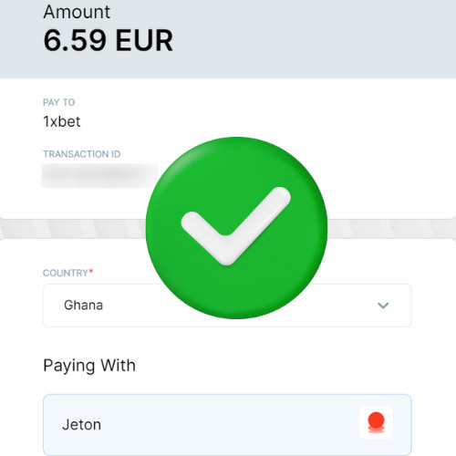 Confirm the transaction in 1xbet
